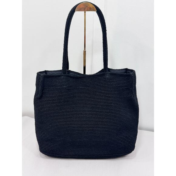 The Sak Black Crochet Shoulder Tote Bag - Picture 4 of 8